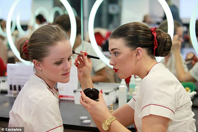 'The "look" is an integral part of Emirates brand image, which is why we have a dedicated Image and Uniform team to ensure hair and make-up standards are followed by cabin crew,' Alexandra said.